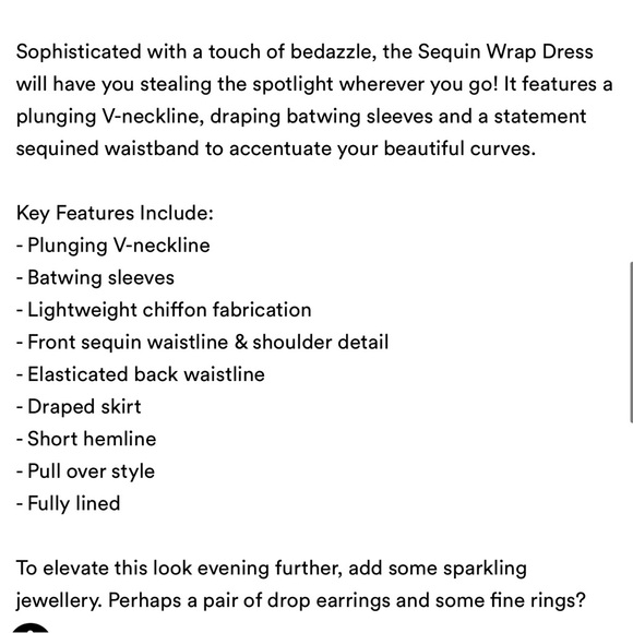 City Chic Black Sequin Wrap Dress - Picture 9 of 10